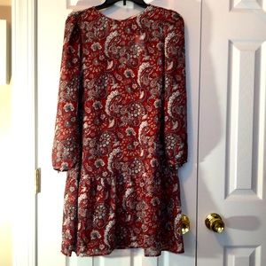 Loft NWT, Dress w/Flecks of Gold Shimmer! Fully Lined, Sz-S, Rust/Red-Gorgeous!!